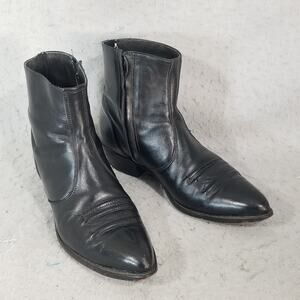 Westen Cowboy Ankle Boots Men's 11 D Black Leather